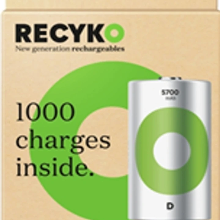 GP ReCyko Pack de 2 Pilas Recargables 5700mAh D 1.2V - Precargadas - Ciclo de Vida: Hasta 1000 Veces 1