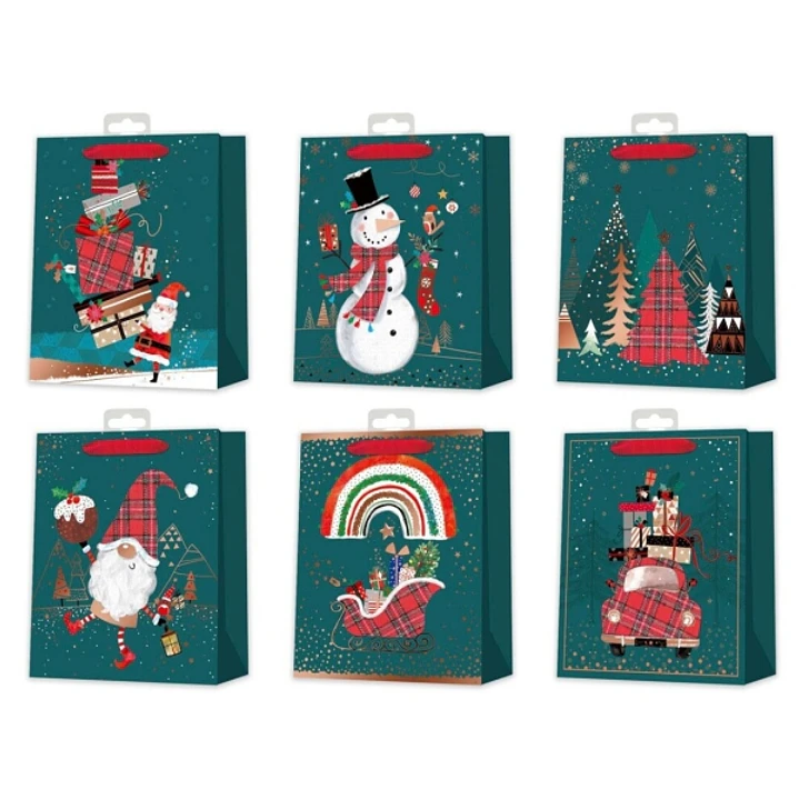 Bismark Bolsa de Papel Navidad - Impresion Foil - 6 Diseños Diferentes 1