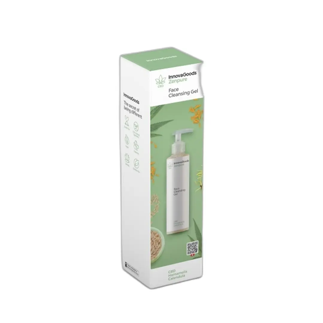 Innovagoods Zenpure Gel Limpiador Facial con CBD - Contenido 200ml - Vegano - Uso Diario - Dermatologicamente Probado - No Testado en Animales 1