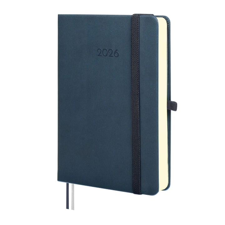 Finocam Minimal Textura Agenda en Catalan - Anual 2026 - Tapa Dura - Cierre con Goma Elastica - Formato M4 - 124x27x174mm - 1 Dia por Pagina - Color A 1