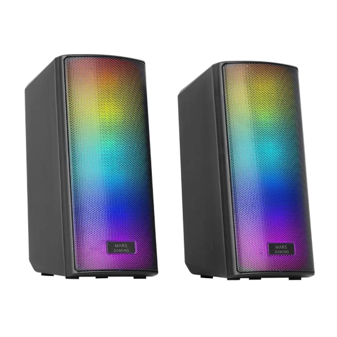 Mars Gaming MSRGB2 Altavoces Gaming de 15W - Luces RGB - Bluetooth 5.3 - Alimentacion por USB - Jack 3.5mm - Color Negro 1