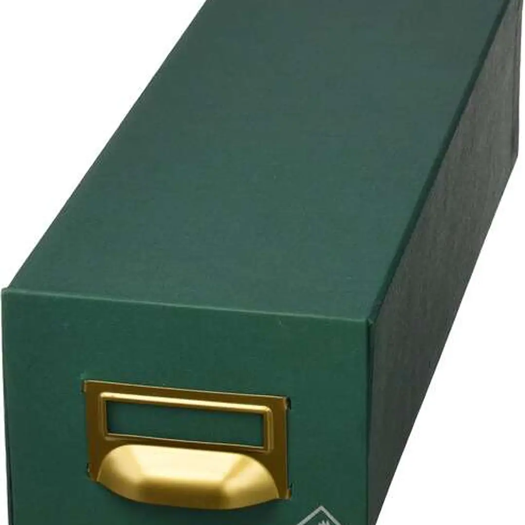 Mariola Fichero Carton Forrado en Geltex Nº5 para 1000 Fichas - Medidas 250x190x350mm - Resistente y Duradero - Color Verde 1
