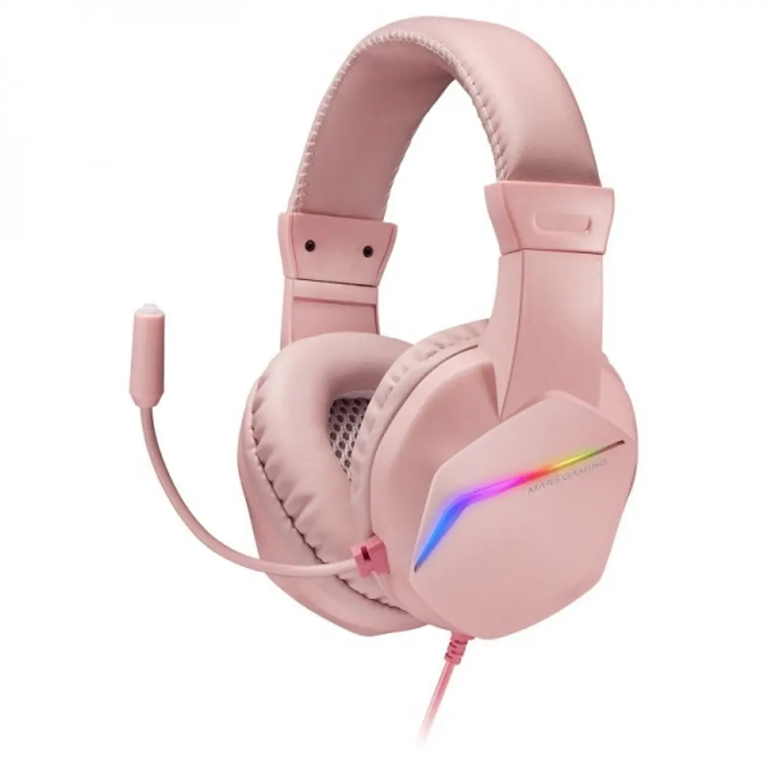 Mars Gaming MH122 Auriculares Gaming - Sonido Hi-Fi Ultra-Bass - Iluminacion FRGB - Cancelacion de Ruido Pasiva - Compatibilidad Multiplataforma - Col 1
