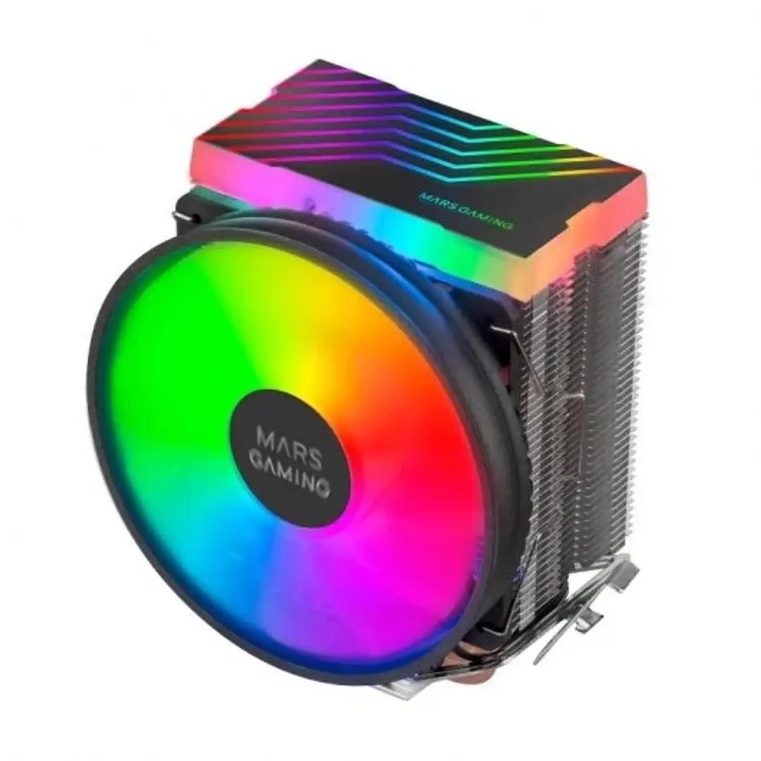 Mars Gaming MCPU33 Ventilador CPU Dual 110mm con Disipador 3 Heatpipes - Iluminacion FRGB - Velocidad Max. 1600rpm - Color Negro 1