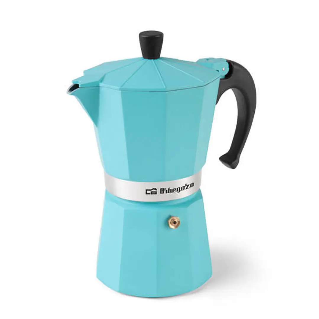 Orbegozo KFV 945 Cafetera de Aluminio - Prepara 9 Tazas de Cafe en Minutos - Compatible con Todo Tipo de Cocinas - Mango Ergonomico y Valvula de Segur 1
