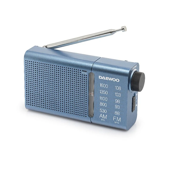 Daewoo DW1037 Radio Portatil AM/FM Analogica - Antena Telescopica - Altavoz Integrado - Incluye Auriculares - Jack 3.5mm - Funcionamiento a Pilas (2xA 1