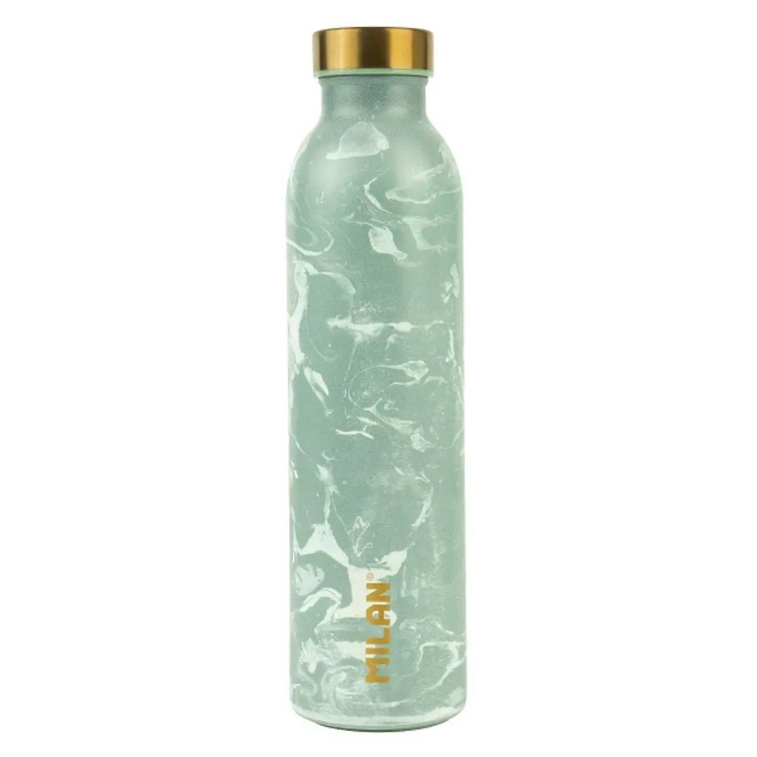 Milan Serie Lava Botella Isotermica 0.59L - Doble Pared de Acero Inoxidable - Liquidos Calientes hasta 12h, Frios hasta 24h - Color Verde 1