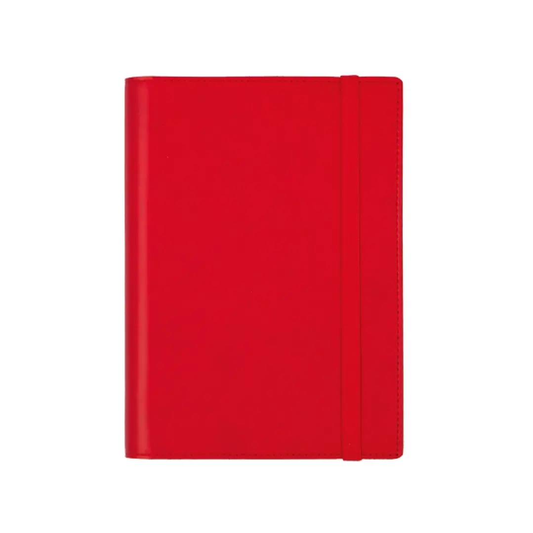 Finocam Duoband Agenda con Bloc de Notas en Catalan - Anual 2026 - Formato E5 - 130x15x192mm - Semana Vista Horizontal - Color Rojo 1