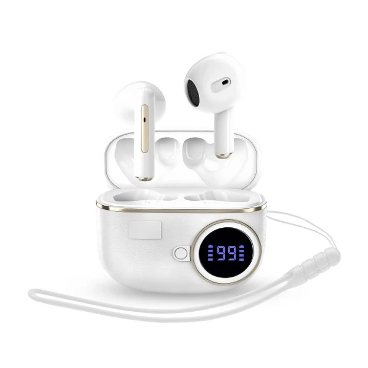 Energy Sistem ChargeView TWS Auriculares - Bluetooth 5.4 - Tecnologia True Wireless - 20h Autonomia - Display con Estado de Bateria - Color Blanco 1