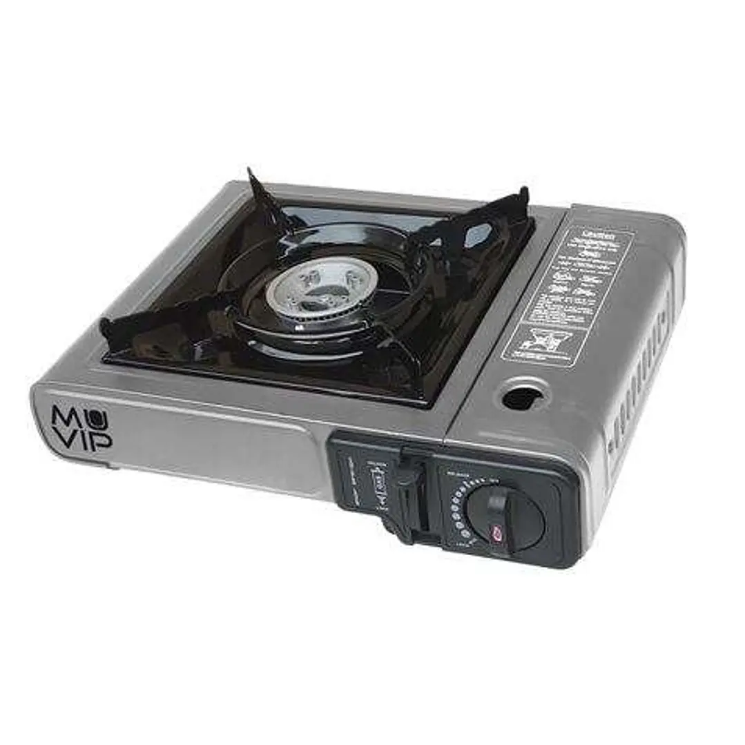 Muvip Cocina de Gas Portatil 1 Fuego - Encendido Automatico - Quemador de Aluminio - Valvula Doble Sellado - Maleta de Transporte 1