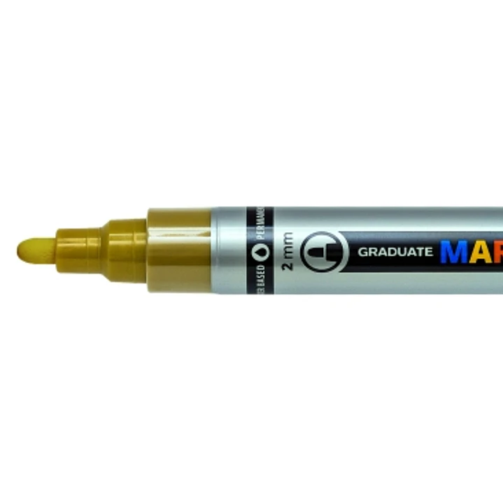 Lyra Mark All Rotulador Permanente - Multisuperficie - Punta Redonda - 2mm - Color Oro 1