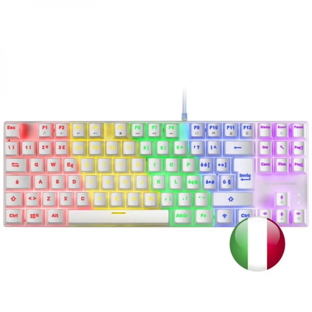 Mars Gaming MK80 Teclado Gaming Mecanico - Compacto TKL - Iluminacion RGB - Teclas Imborrables - Switches Antipolvo - Multiplataforma - Anti-Ghosting  1