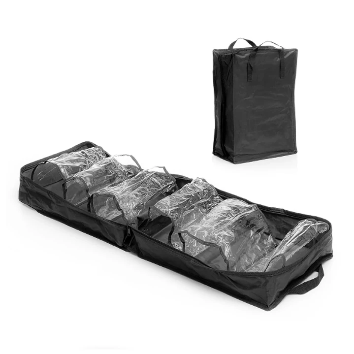 Innovagoods Doshen Bolso de Viaje para Calzado - Capacidad para 6 Pares - Asas de Transporte - Cremallera - 35x50x20cm - Color Negro 1