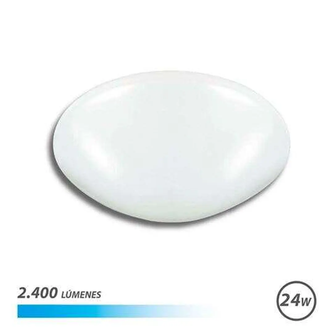 Elbat Lampara LED de Techo - Potencia: 24W - Lumenes: 2400 - Luz Fria: 6500K - Ac 175-265V - Diametro: 35cm - Angulo: 180º - 30.000 Horas - Color Blan 1