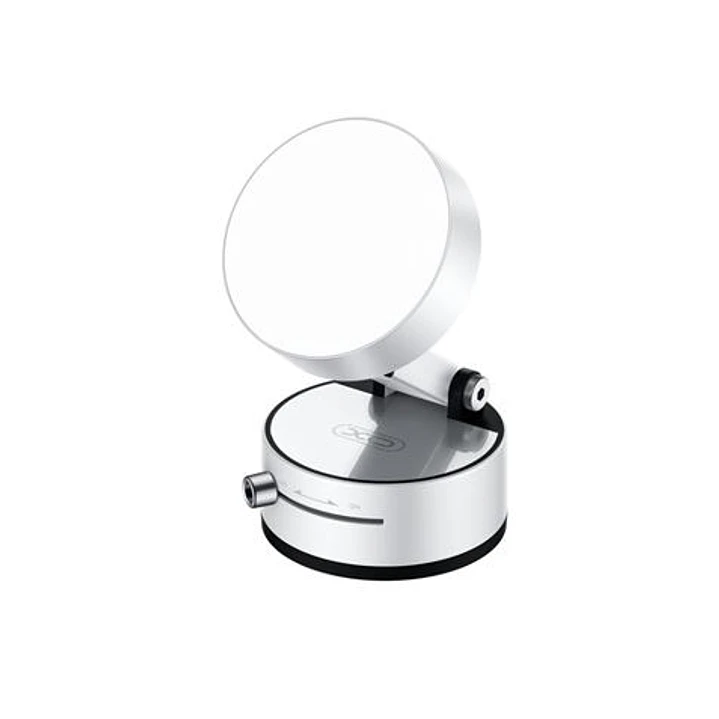 XO C170 Soporte Magnetico de Coche para Smartphones - Fijacion por Vacio - Rotacion 360º - Boton de Liberacion  - Aro Metalico Incluido - Color Blanco 1