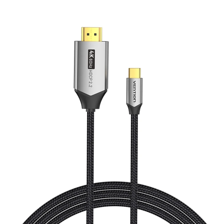Vention Cable USB-C a HDMI 4K - Alta Resolucion 4K@60Hz - Plug & Play - Conectores Chapados en Oro - Color Negro 1