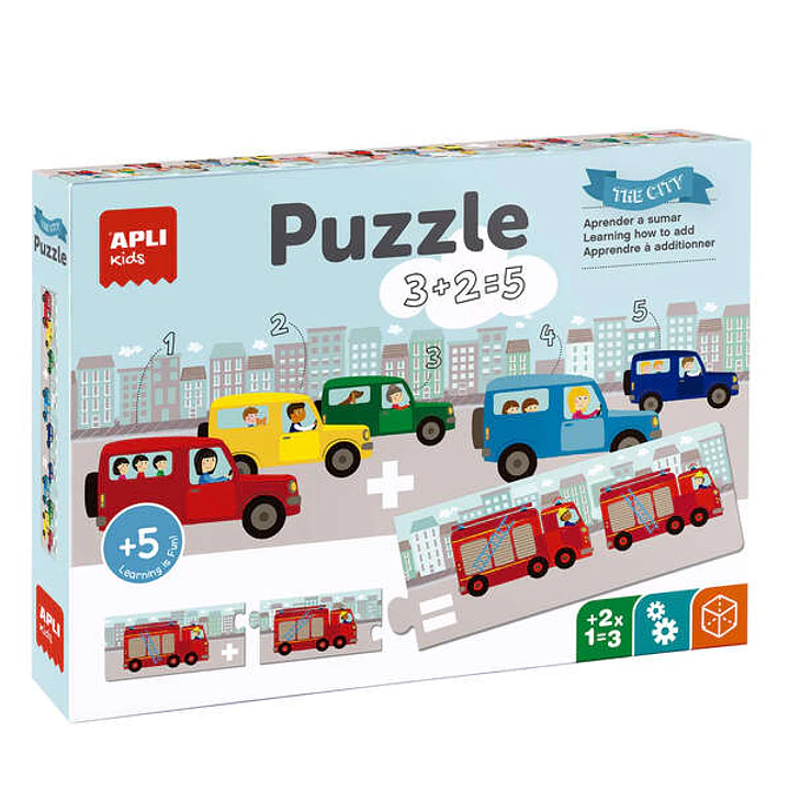 Apli Puzle Sumas y Numeros - 30 Piezas - 10 Secuencias Diferentes - Tamaño 49x7 cm - Desarrolla Psicomotricidad Fina y Mejora Concentracion - Colorido 1