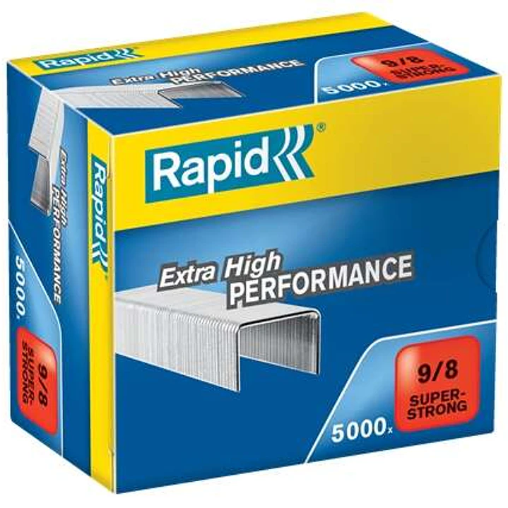Rapid Super Strong Caja de 5000 Grapas 9/8 - De 10 a 40 Hojas - Alambre Galvanizado Superreforzado - Patilla de 8mm 1