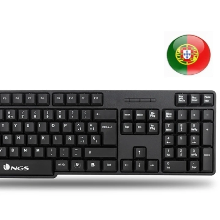 NGS Euphoria Kit Pack Teclado Inalambrico + Raton Inalambrico 1200dpi 3 Botones - QWERTY Portugues - Uso Ambidiestro 1