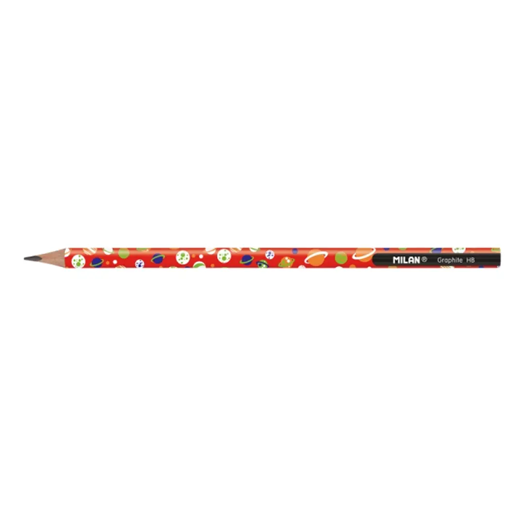 Milan Lapices de Grafito HB - Bote Redondo - Dibujos Infantiles - Triangular - Colores Surtidos 1