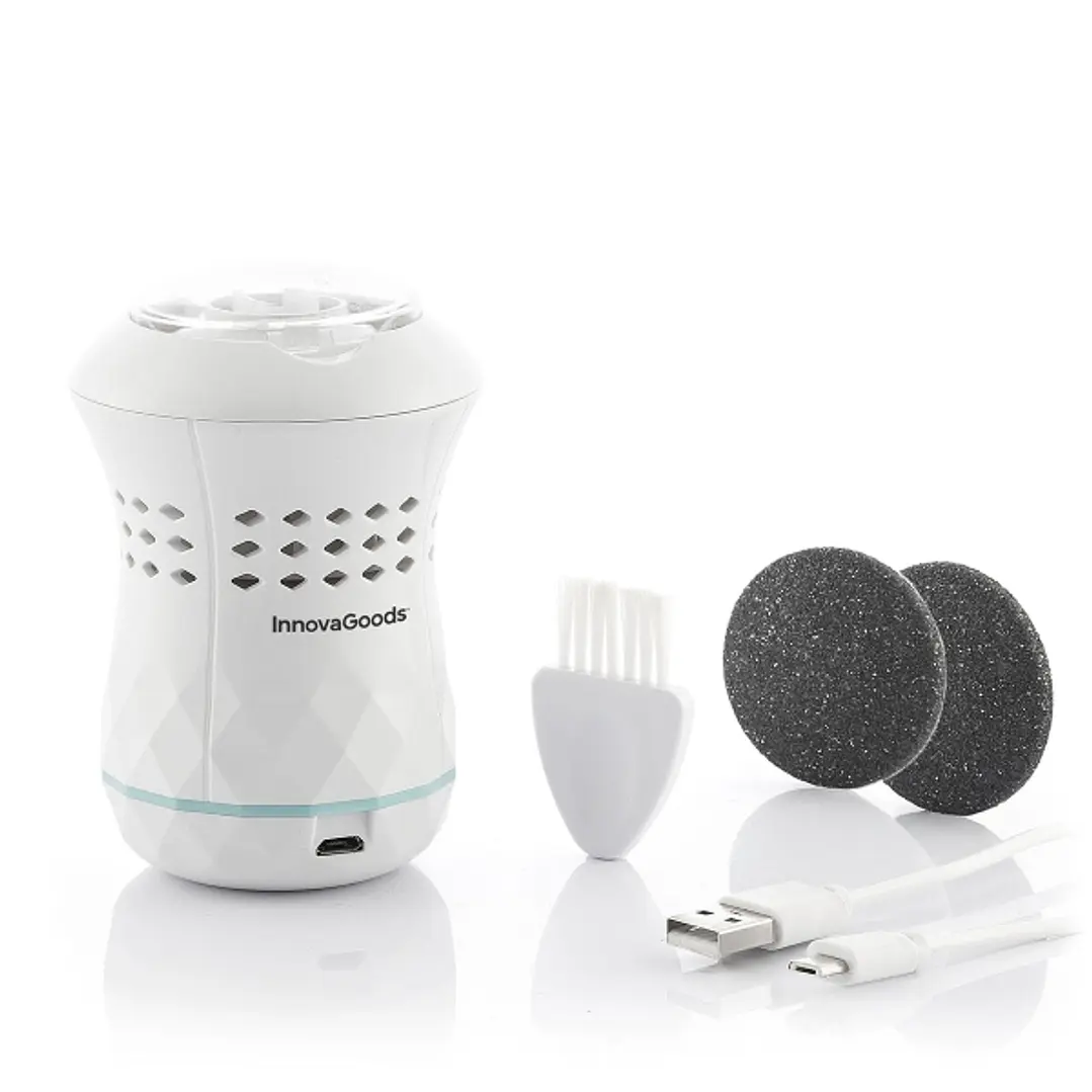 Innovagoods Sofeem Lima de Pedicura - Aspirador Integrado - 2 Velocidades - Bateria 400mAh - Indicador LED - Recargable - Facil Limpieza - 6.5x10cm -  1