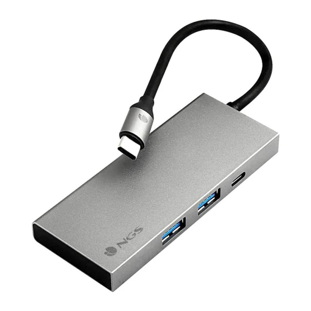 NGS Wonder Dock 4 Pro 4 en 1 Hub USB-C - 2x USB 3.0, 1x USB-C PD 100W, 1x HDMI - Admite Resoluciones Maximas de 4K a 30 Hz - Velocidad hasta 5 Gbps 1