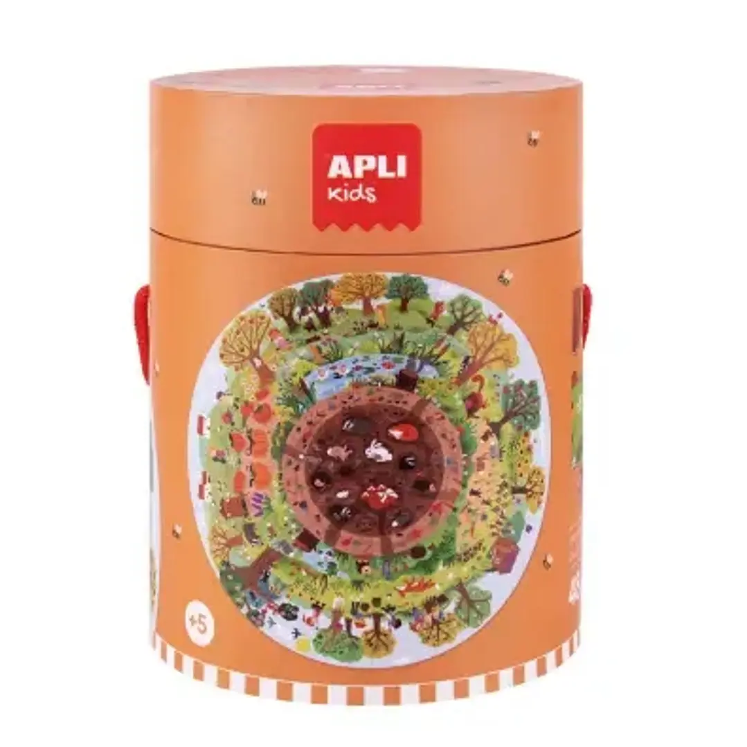 Apli Puzzle Circular de la Biosfera de 48 Piezas - Tamaño Ø50cm - Poster para Facilitar Montaje - Recomendado para Niños a partir de 5 Años 1