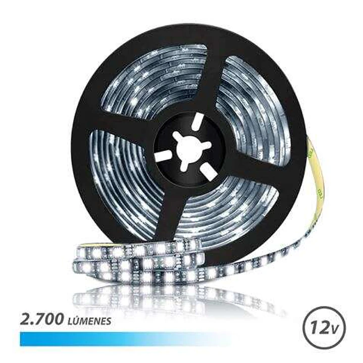 Elbat Tira LED 12V 2700lm - Luz Fria 6500K - 30 Led por Metro - Longitud 5m 1