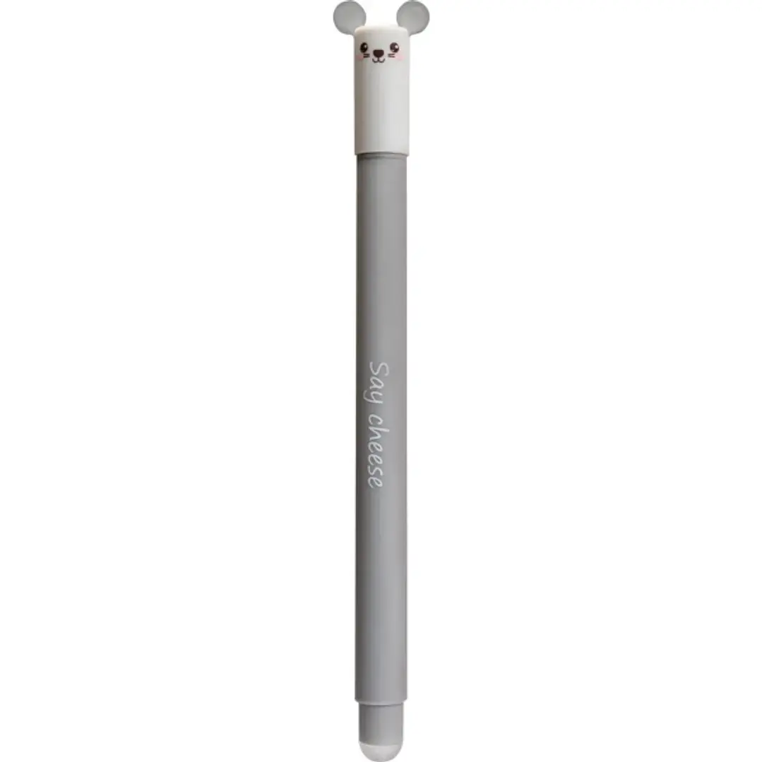 Eberhard Faber Animal Erase It! Boligrafo Borrable Tinta Gel Azul - Trazo 0.7mm - Tacto Soft - Diseño Raton 1
