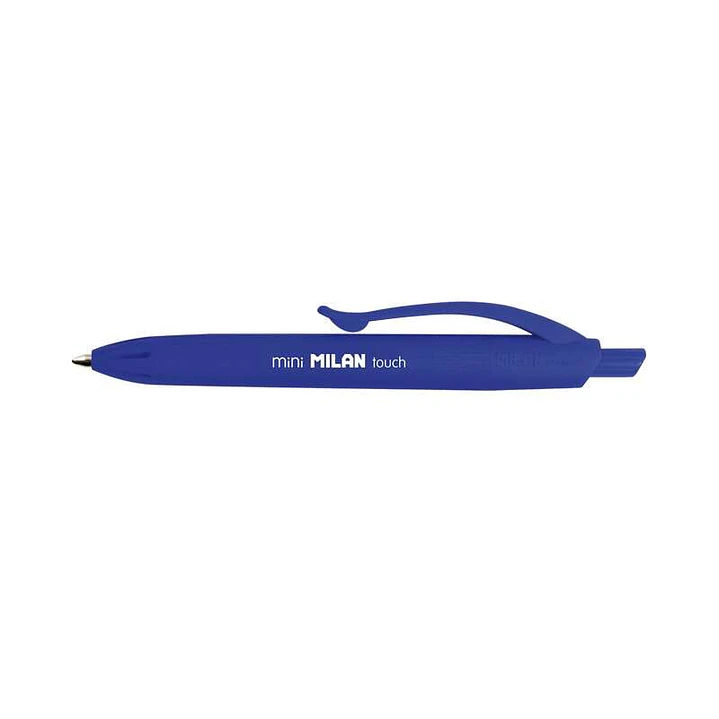 Milan P1 Touch Mini Boligrafo de Bola Retractil - Punta Redonda 1mm - Tinta con Base de Aceite - Escritura Suave - Color Azul 1