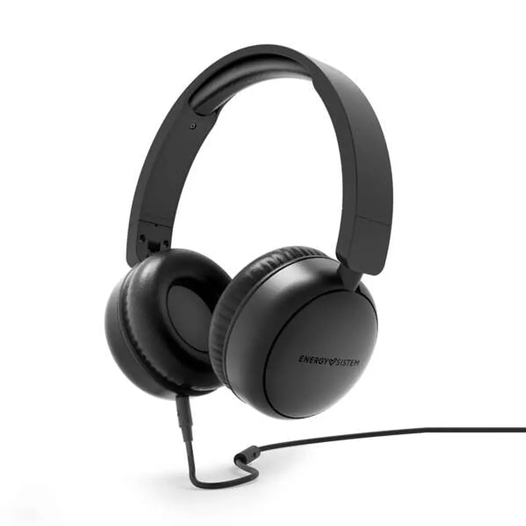 Energy Sistem Auriculares de Diadema - Plastico 100% Reciclado - Cable Extraible - Microfono - Asistente de Voz - Color Negro 1