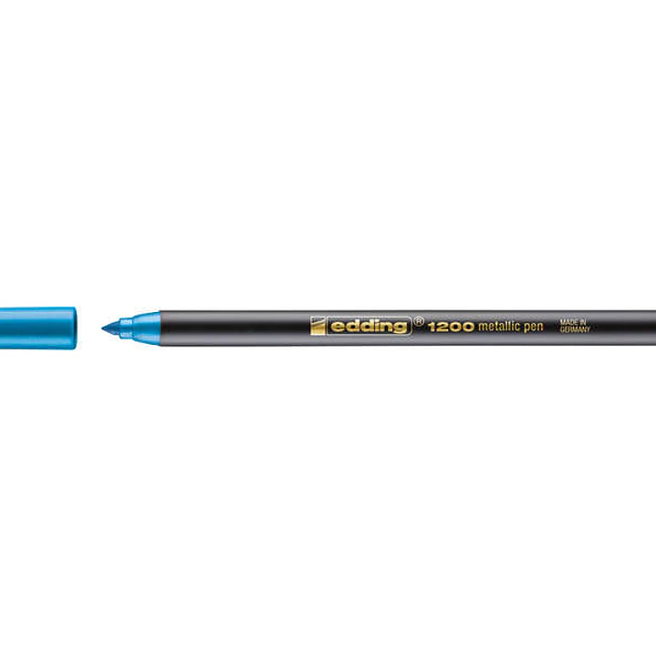 Edding 1200 Rotulador - Punta Redonda - Trazo 1mm - Tinta con Base de Agua - Color Azul Metalizado 1