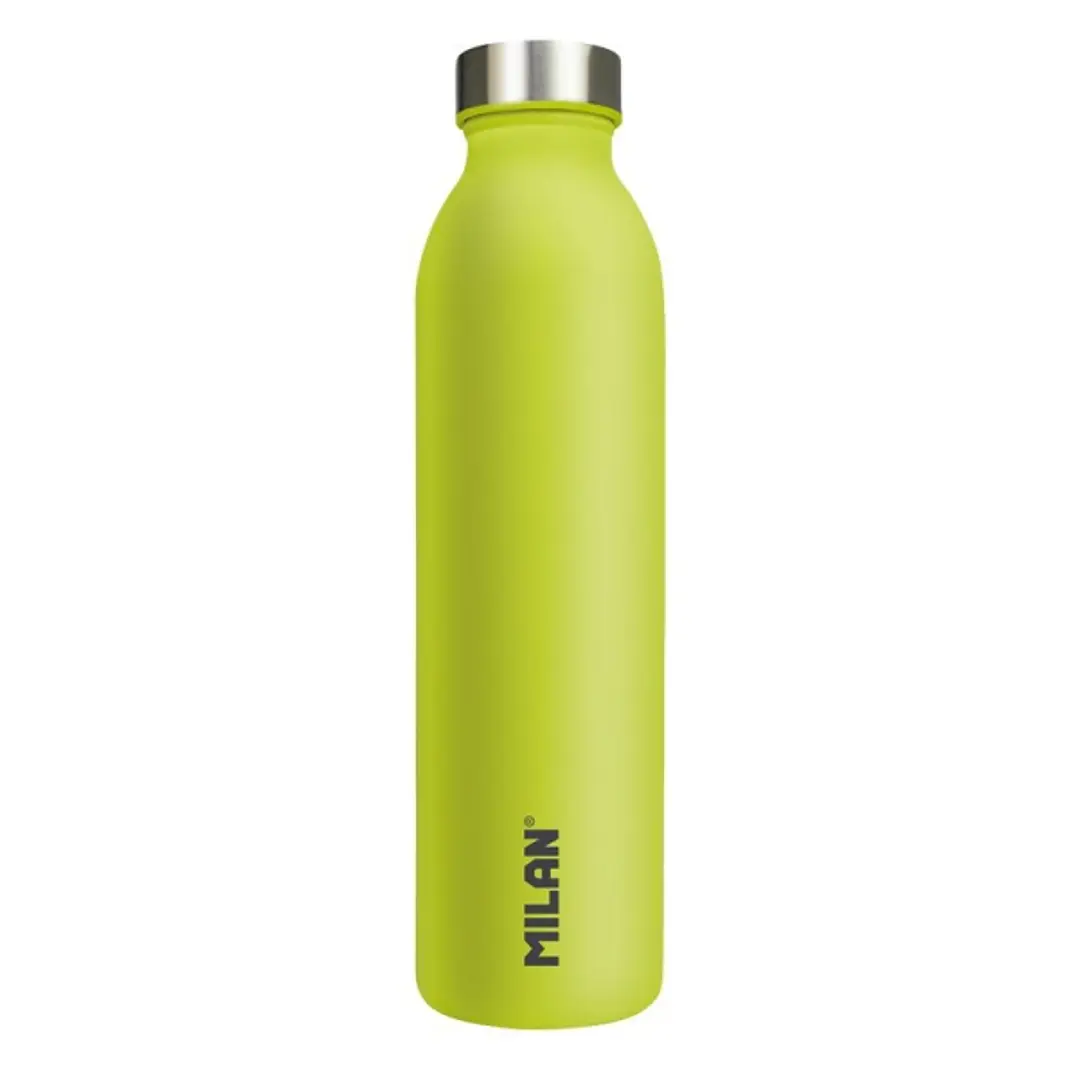 Milan Serie Acid Botella Isotermica 0.59L - Doble Pared de Acero Inoxidable - Liquidos Calientes hasta 12h, Frios hasta 24h - Color Amarillo 1