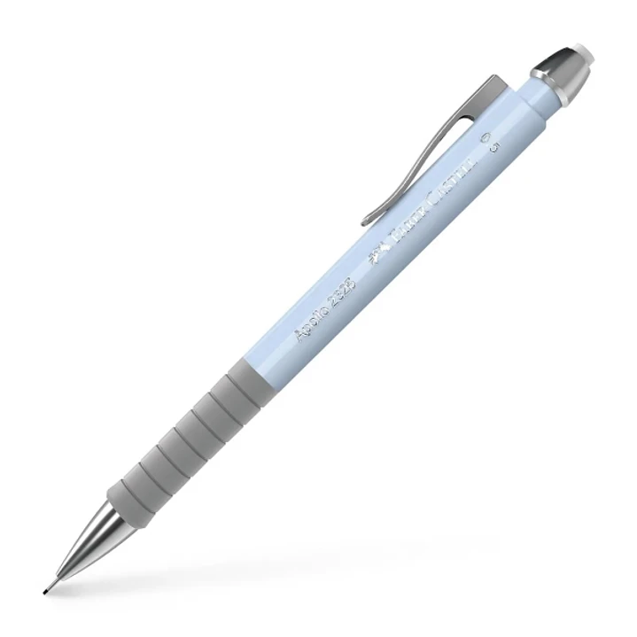 Faber-Castell Apollo Portaminas - Trazo 0.5mm - Agarre Ergonomico - Goma de Borra Integrada - Cuerpo Color Azul Claro 1