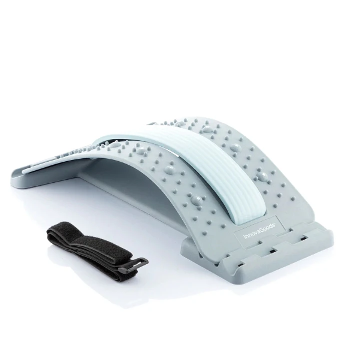 Innovagoods Lumport Soporte Lumbar con Puntos de Presion y Magneticos - Corrector de Estiramiento - Soporta hasta 100kg - 3 Niveles de Altura - 37.5x2 1