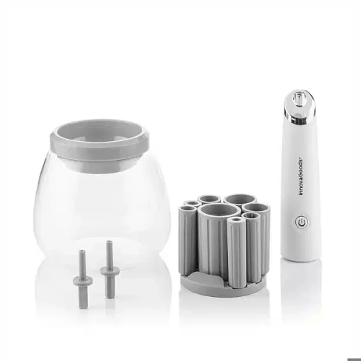 Innovagoods Maklin Limpiador y Secador Automatico de Brochas de Maquillaje - Velocidad 7000rpm - Inalambrico - 12x10cm - Color Blanco y Gris 1