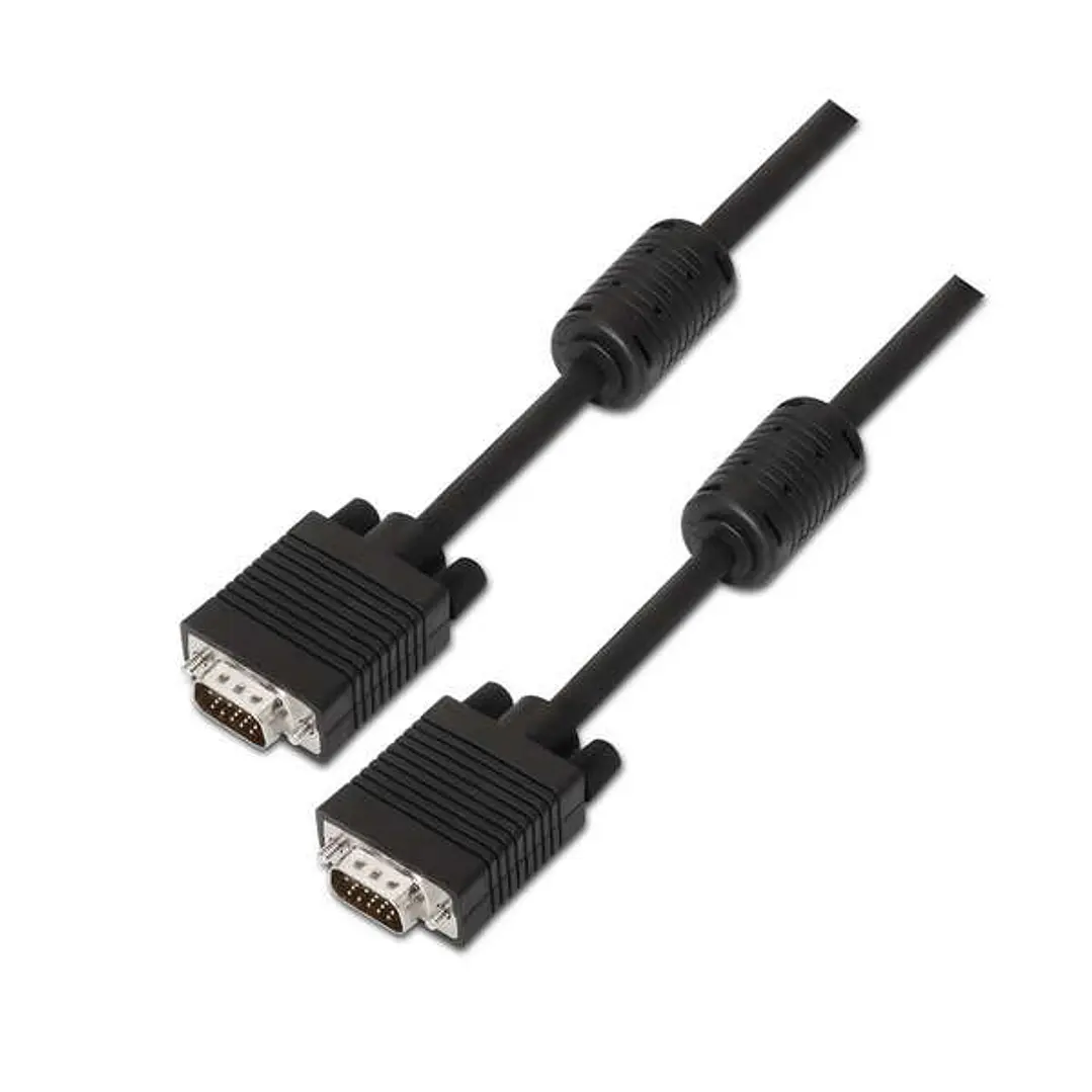 Aisens Cable SVGA con Ferrita - HDB15/Macho-HDB15/Macho - 20m - Color Negro 1
