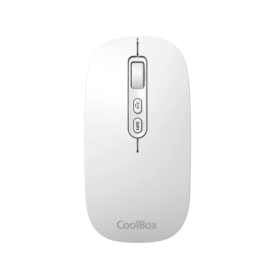 Coolbox W02 Raton Inalambrico - Bluetooth y RF 2.4GHz - Super Ligero - Boton Acceso Copilot - Recargable Por USB-C - DPI Ajustable - Sensor Optico - C 1