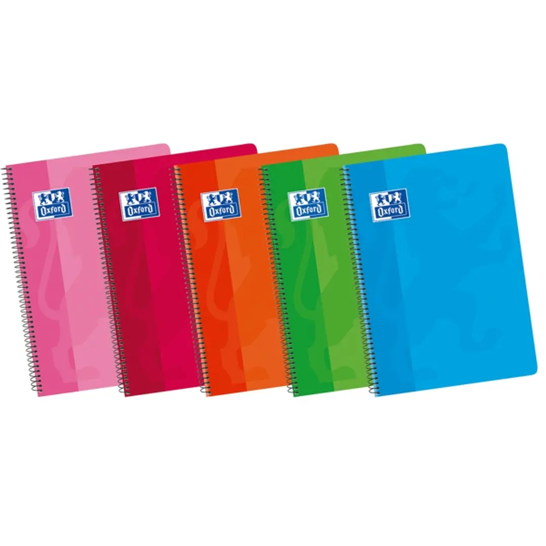 Oxford School Classic 4º Cuaderno Espiral Tapa Blanda - 1 Linea con Margen - 80 Hojas - Colores Surtidos 1