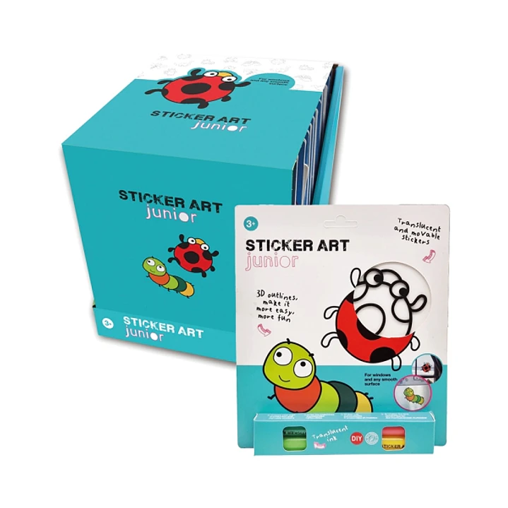 Comansi Sticker Art Junior Genérico Blister - Pegatinas Creativas para Ventanas  - Manualidades Infantiles - Surtido Temático 1