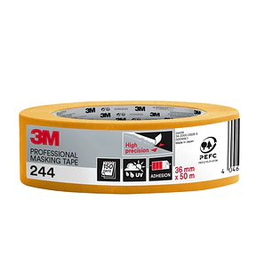 3M Cinta de Enmascarar Profesional - Multisuperficie - 36mm x 50m - 100% PEFC - Color Naranja