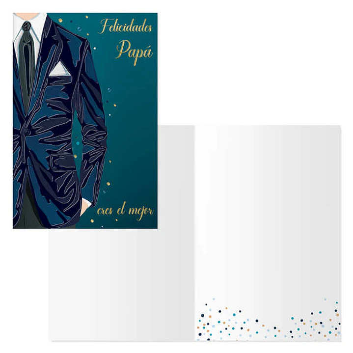 Dohe Pack de 6 Tarjetas de Felicitacion Dia del Padre - 11.5x17cm - Impresion a Todo Color - Estampaciones con Pelicula de Color - Estampacion en Seco 1