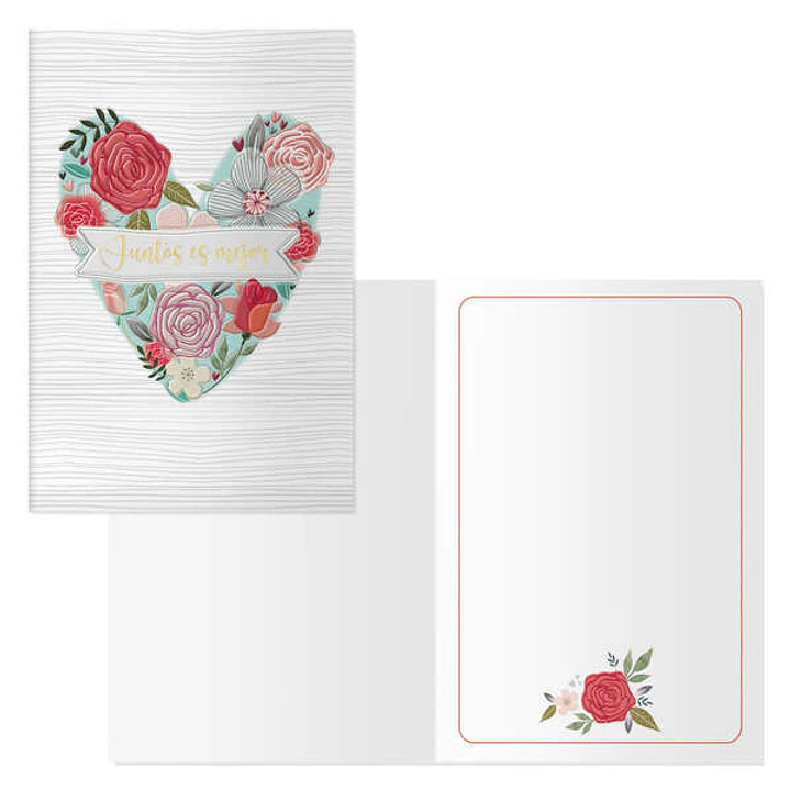 Dohe Pack de 6 Tarjetas de Felicitacion de San Valentin - 11.5x17cm - Impresas a Todo Color - Estampaciones con Pelicula de Color - Estampacion en Sec 1