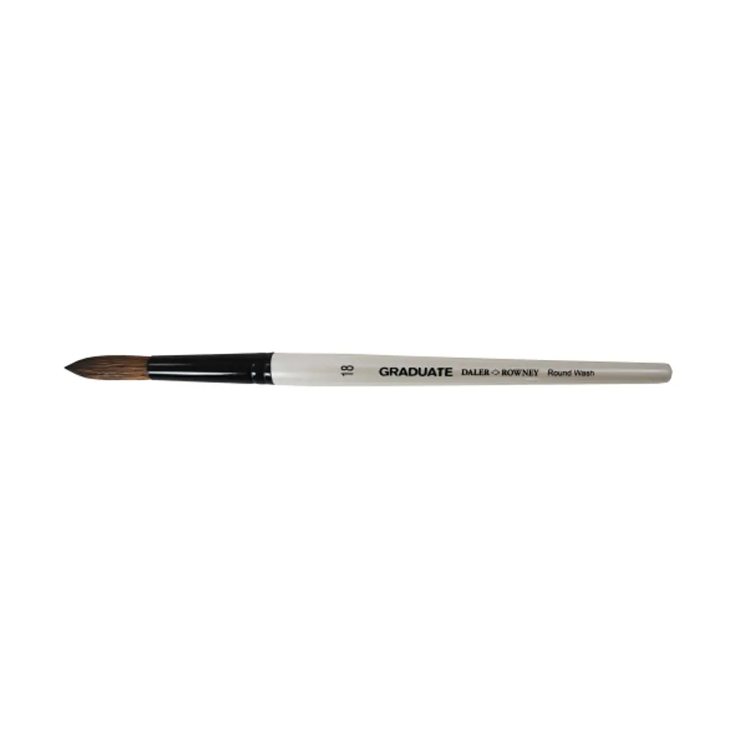 Daler Rowney Graduate Pincel Acuarela - Mezcla de Pelo de Pony y Sintetico - Mango Corto - Redondo Lavis Nº18 1