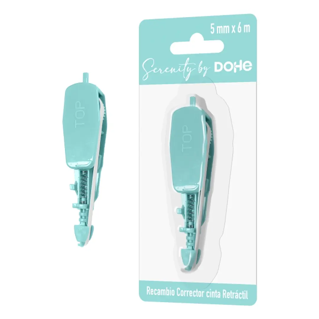 Dohe Serenity Recambio de Cinta Correctora - 5mm x 6m - Retractil - Color Verde 1