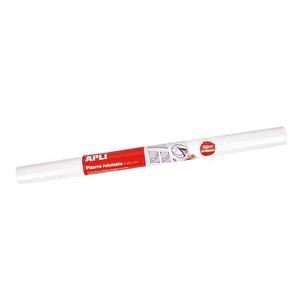 Apli Rollo de Pizarra Blanca Adhesivo Reposicionable - Tamaño 0.45x2m - Grosor 110m - Facil de Cortar - Apta para Superficies Lisas y Solidas - Facil 