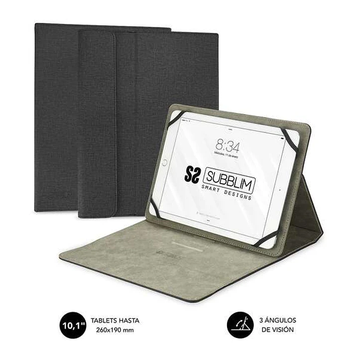 Subblim Clever Stand Case - Funda Universal para Tablet - Diseño Moderno y Elegante - Posicion Stand con 3 Angulos de Vision - Adaptable a Todos Los M 1