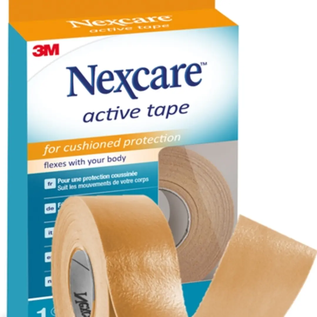 Nexcare Active Tape Cinta para Proteccion y Prevencion de Ampollas - 2.5cm x 4.5m - Transpirable - Color Marron 1