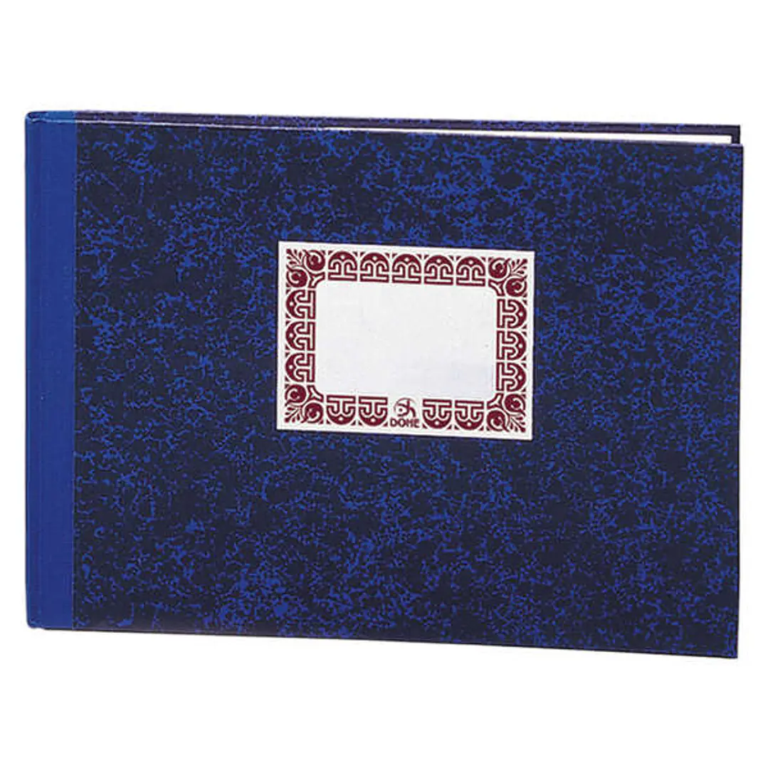 Dohe Cuaderno Cartone Rayado Horizontal de 100 Hojas - Folio Apaisado - Tapa en Tres Piezas con Lomera de Tela - Interior en Papel Offset de 70g/m2 -  1