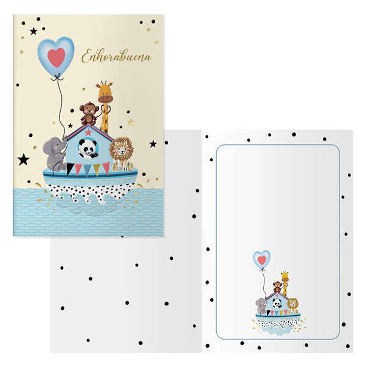 Dohe Arca Pack de 6 Tarjetas de Felicitacion para Nacimientos - 11.5x17cm - Impresas a Todo Color - Estampaciones con Pelicula de Color - Estampacion  1